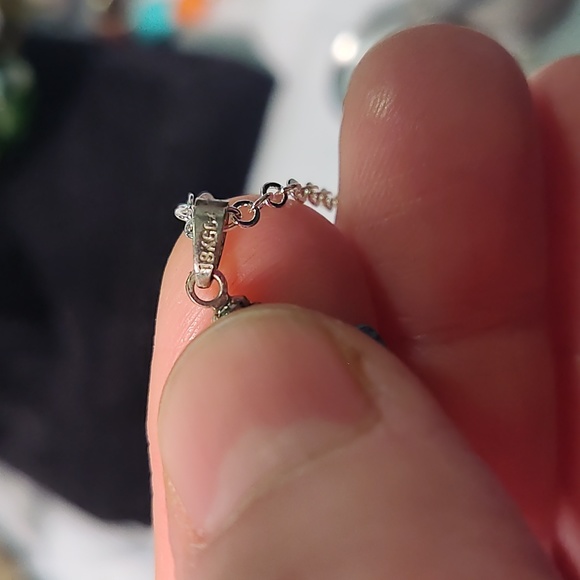 18K GC cross,blue cross gem,silver color allergic free, - Picture 5 of 5